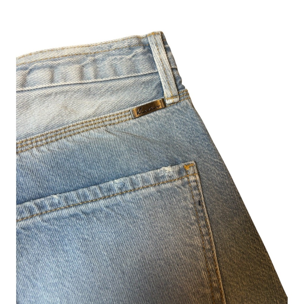 Kancan‎ Jeans Womens 30 90s Flare Wide Leg Distressed Hem Light Wash High Waist - Picture 7 of 11